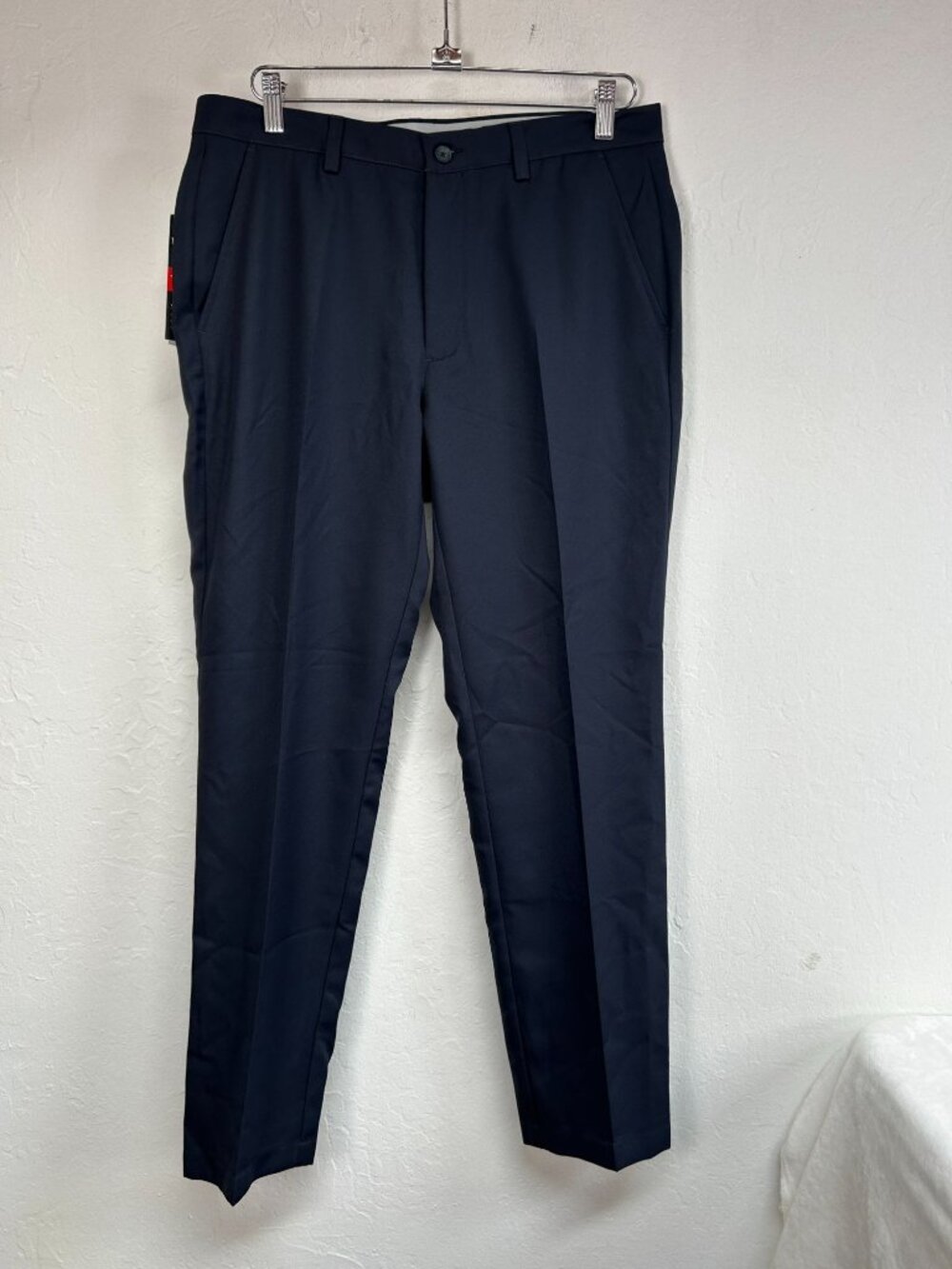 King Street Mens Navy Tailored Fit Ultra-Tech Series Pants 33x30 Stretch New $75